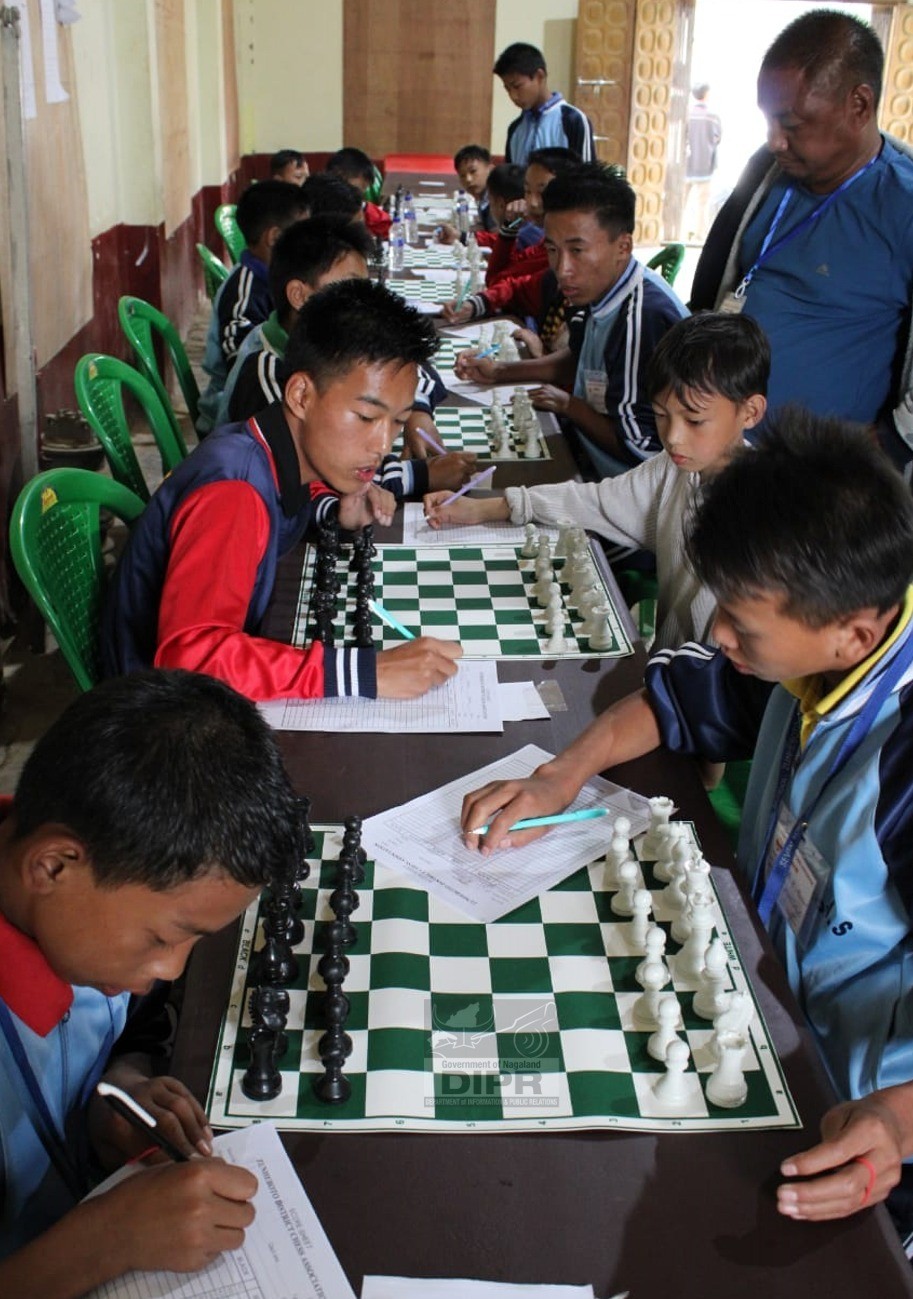 The first Zunheboto District Chess Tournament got underway at youth hall, Zunheboto under the theme ‘Empowering younger generation through chess’ on October 23. The tournament was graced by Zhekugha Assumi, Principal, Step by Step School and Advisor, Zunheboto Table Tennis Association as the guest of honour. A total of 24 players in U-16 category and 21 players in open category are participating. (DIPR Photo)